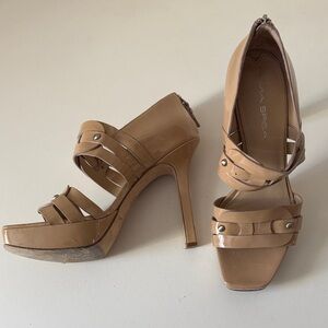 Via Spiga Beige Strappy Heels